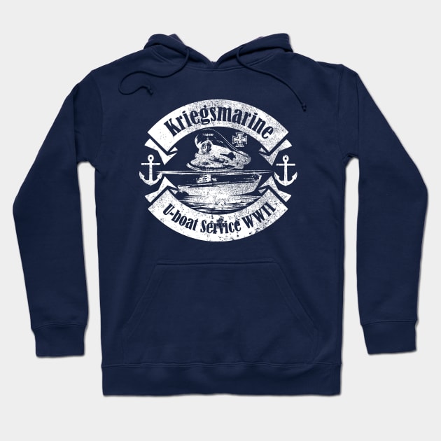 WW2 Kriegsmarine U-boat Service (distressed) Hoodie by TCP